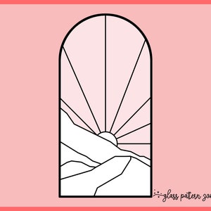 LANDSCAPE, Stained Glass Pattern, Stained glass patterns, DIY stained glass,