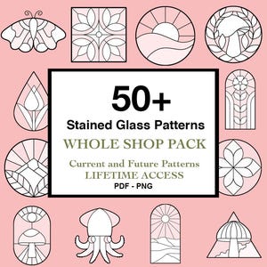 Más de 50 patrones de vitrales: Paquete completo (Descarga PDF)