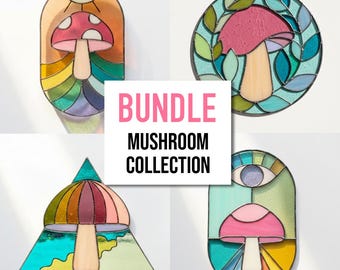 Pilz Buntglas Muster Bundle: DIY Geometrische Designs (PDF Muster)