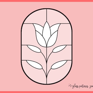 TULIP, Stained Glass Pattern, Stained glass patterns, DIY stained glass,