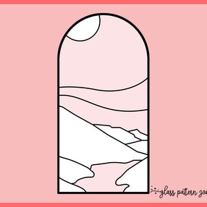 LANDSCAPE, Stained Glass Pattern, Stained glass patterns, DIY stained glass,