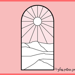 LANDSCAPE, Stained Glass Pattern, Stained glass patterns, DIY stained glass,