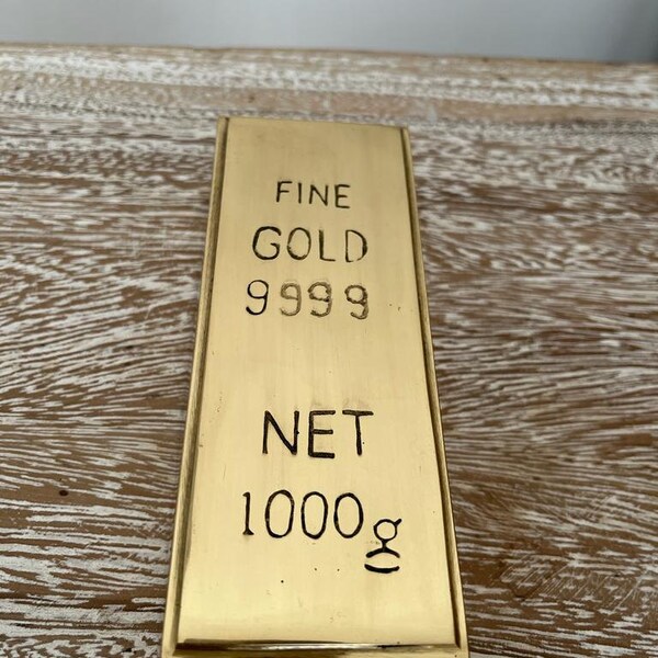 1 piece Brass  999% Fake goldbar 1000gr