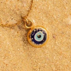 Ocean Evil Eye Necklace I 18k gold plated Stainless Steel necklace I nazar necklace