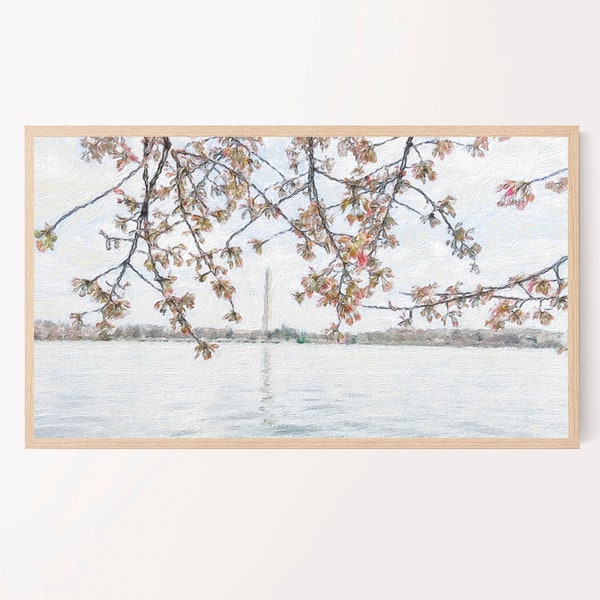 Samsung Frame TV Art, Cherry Blossoms, Washington DC, Instant Download, Spring, Floral, Frame TV Art, Samsung Art, Digital Download