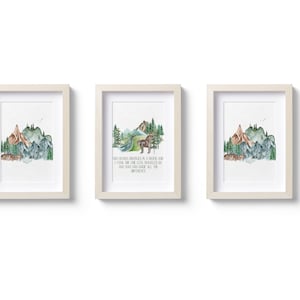 Road Less Traveled Wall Art, nursery wall art, adventure theme, mountain theme, woodland, kids room, printable wall art, digital download
