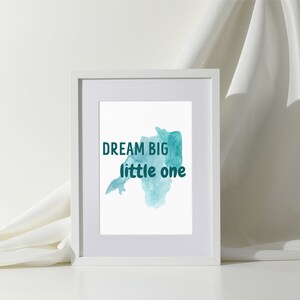 Dream Big Wall Art, Nursery decor, nursery wall art, boy nursery decor, kids room decor, blue decor, printable wall art, digital download