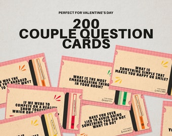 200 Printable/Digital Conversation Cards/ Questions for Couples/ Conversation Starters/ Relationship Questions/ Get to know Your Partner