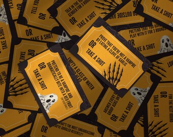 120 Printable/Digital Drink or Dare cards/ Drinking Game for Halloween/ Adult Party Game/ Halloween Games