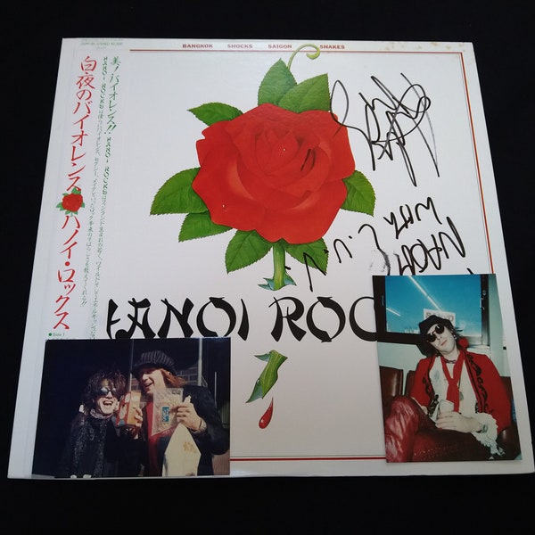 Original Authentic Signed Hanoi Rocks LP Vinyl Andy McCoy Photographs Ultra Rare One Off Vintage Collectable