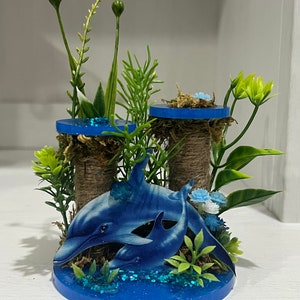 Jumping spider enclosure piece dolphin themed enclosure,  spider decor.