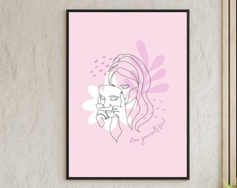 Love Yourself Print - Love Yourself Wall Art - Self Love Wall Decor - Positive Affirmation Wall Art - Be Yourself Wall Art - Self Care Gift