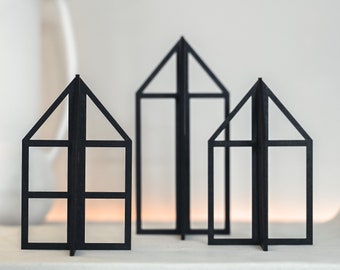 Moderne Deko Häuser aus Holz | Abstrakte Dekoration | Minimalistische Deko Häuschen zum hinstellen