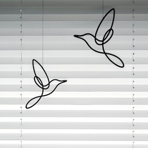 Line Art Vögel zum Aufhängen Fensterdeko Holz Vögel Deko hängend Fensterdeko hängend Bild 1