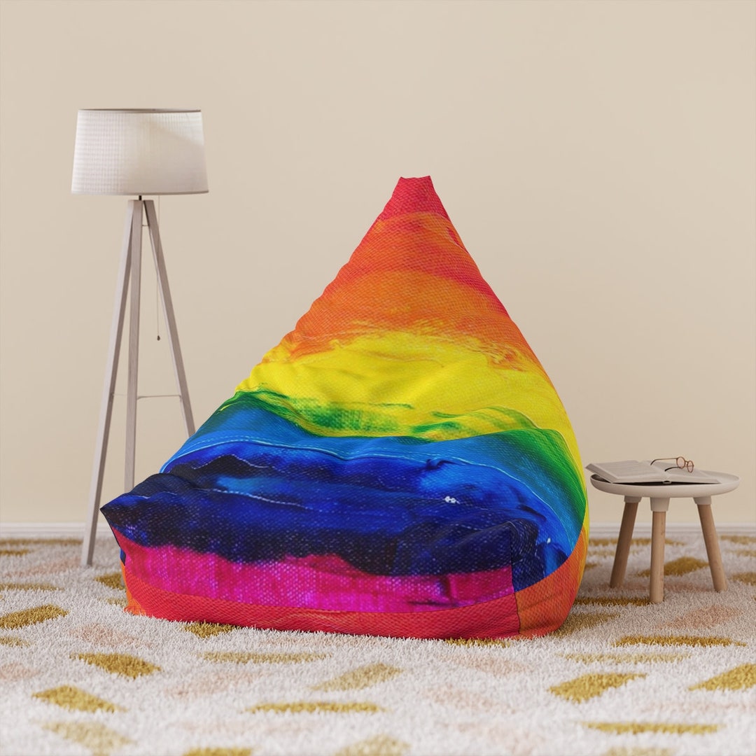 Rainbow Bean Bag Chair Cover LGBTQ Chair Cover Love is Love Etsy