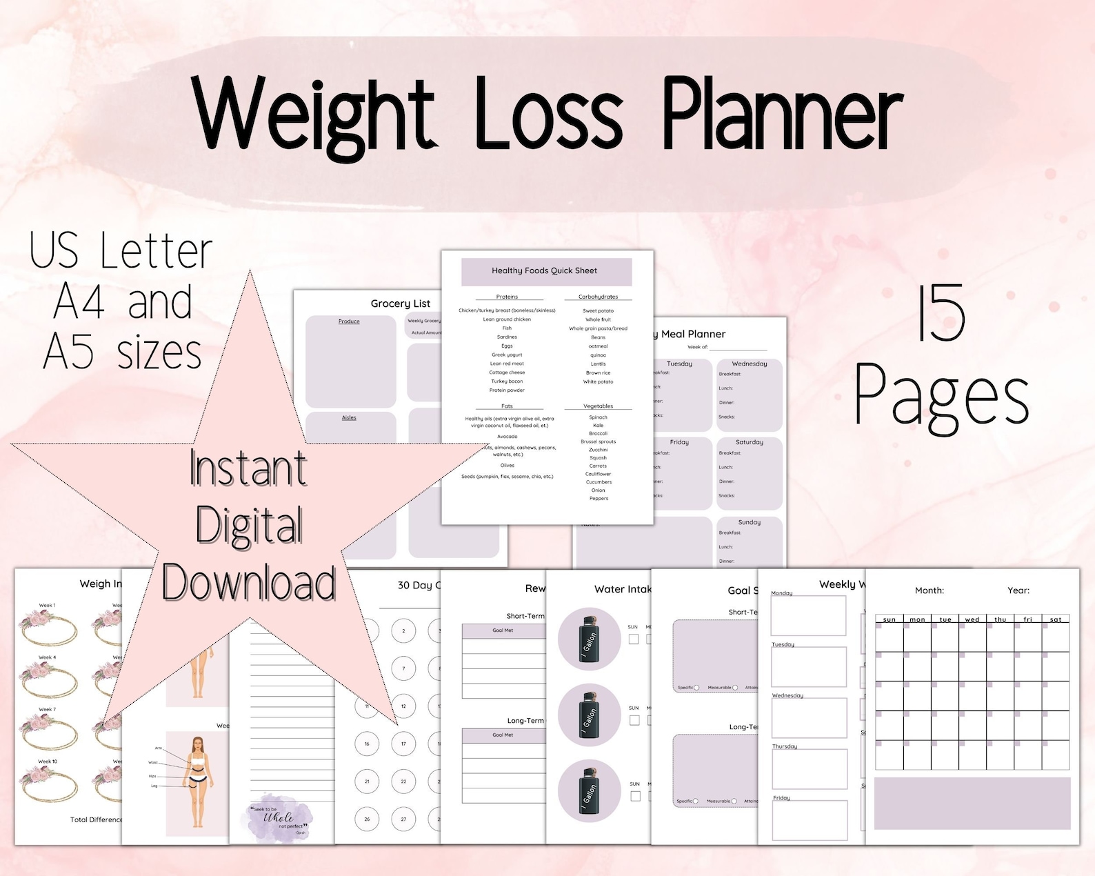 Weight Loss Planner | Meal Planner | Workout Planner | Weight Loss ...