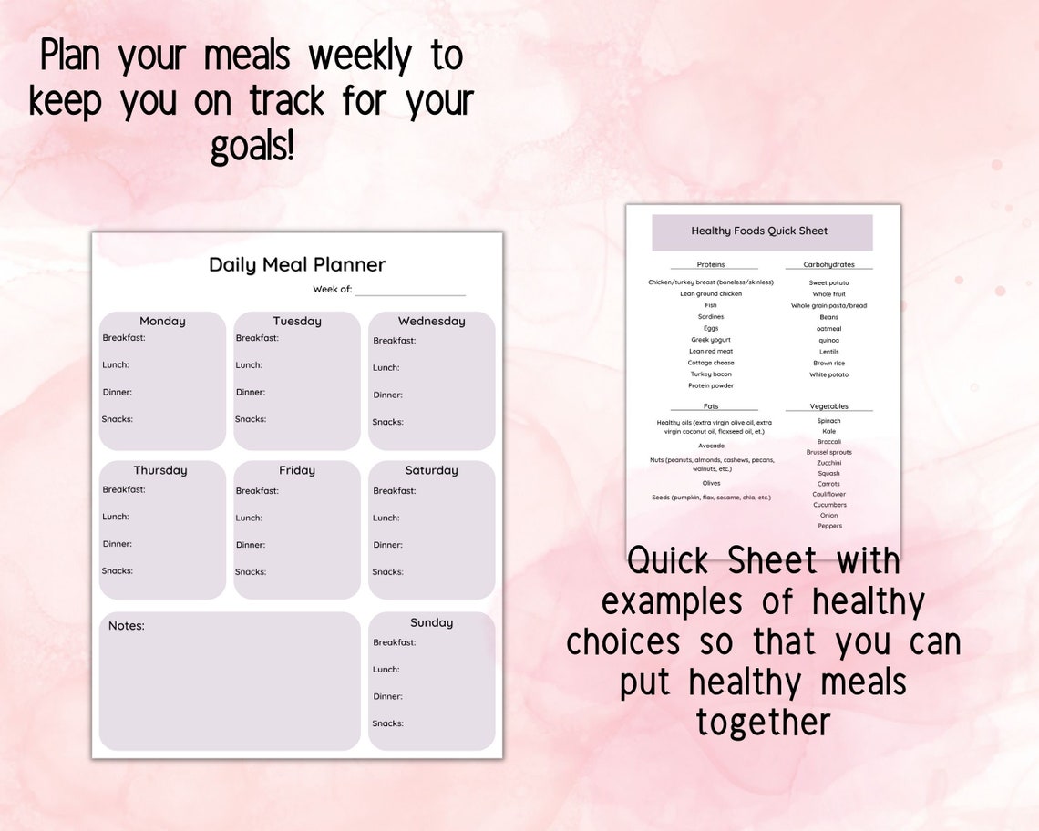 Weight Loss Planner Meal Planner Workout Planner Weight Loss Journal ...