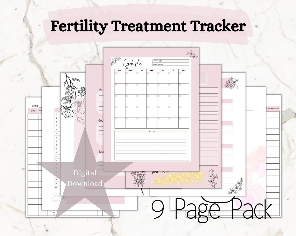 Printable IVF Planner, Infertility Treatment Planner, Fertility Planner ...