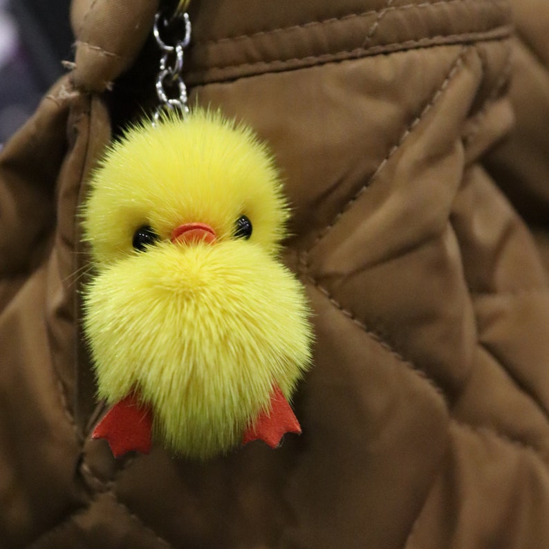 Chick Accessory Genuine Fur Keychain Hanging Keychain for Etsy