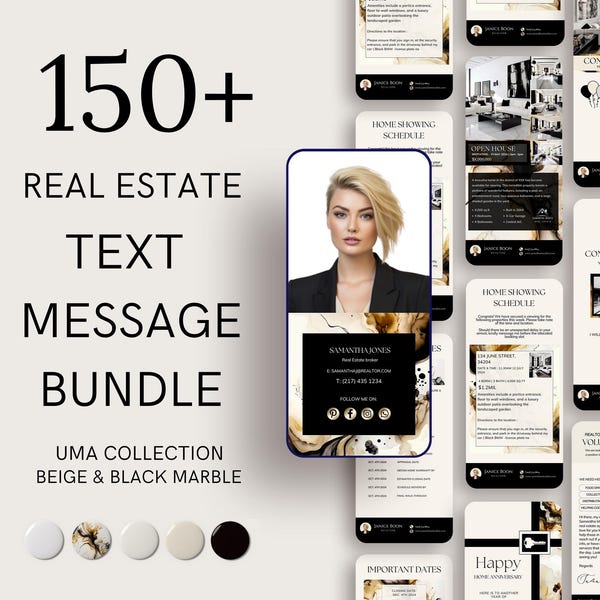 Real Estate Text Templates: Realtor Mobile Marketing Kit (Canva)