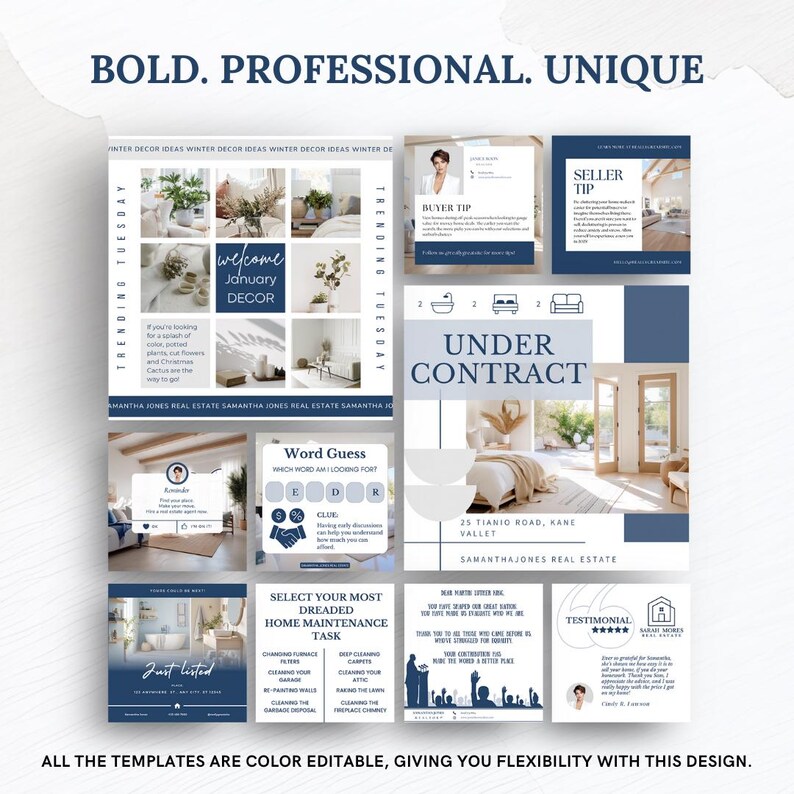 January Real Estate Social Media Templates: Canva Realtor Posts image 6