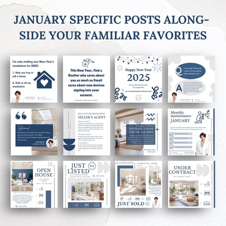 January Real Estate Social Media Templates: Canva Realtor Posts image 4