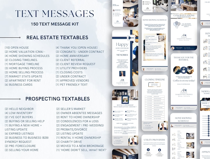 Kit With Message Blue Marble Real Estate Marketing Kit: 1800+ Canva Templates - Etsy