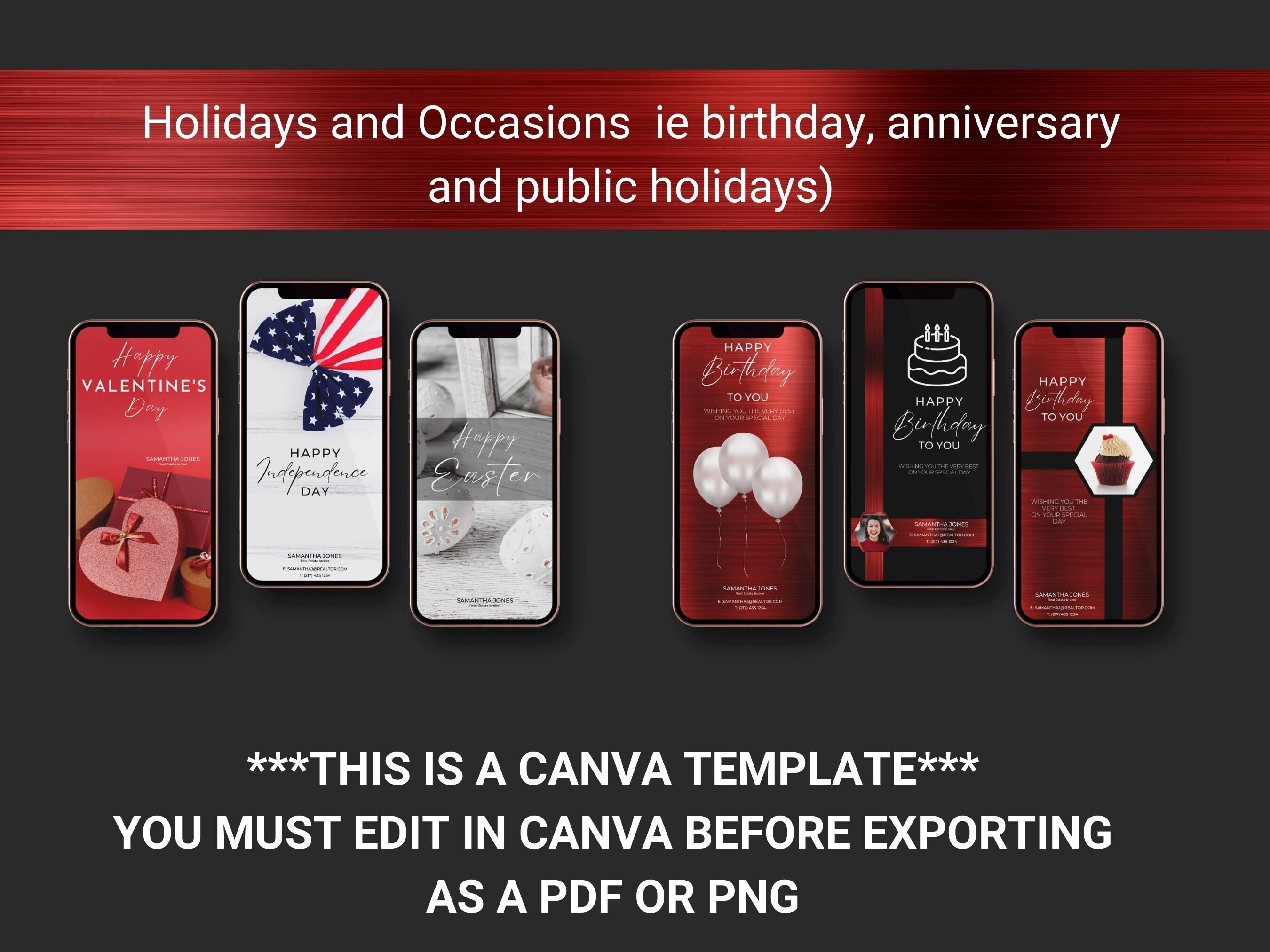 Textable Bundle, Red Real Estate,marketing,digital Business Card ...