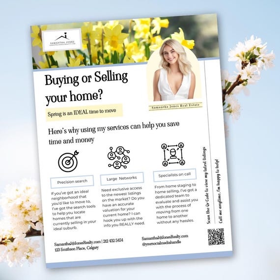 Spring Real Estate Flyer Template for Home Buying and Home Selling