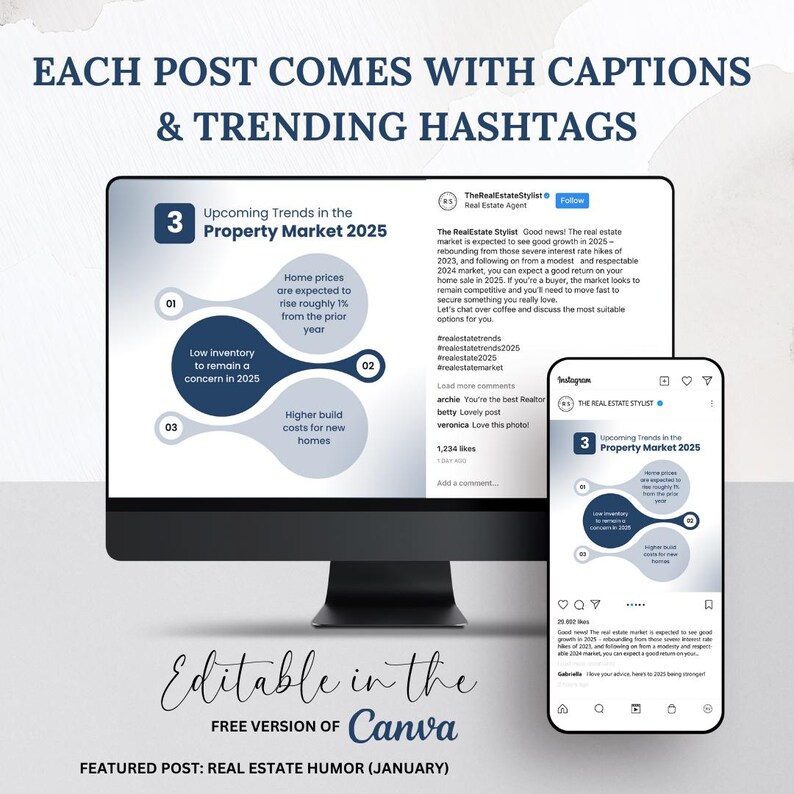 January Real Estate Social Media Templates: Canva Realtor Posts image 3