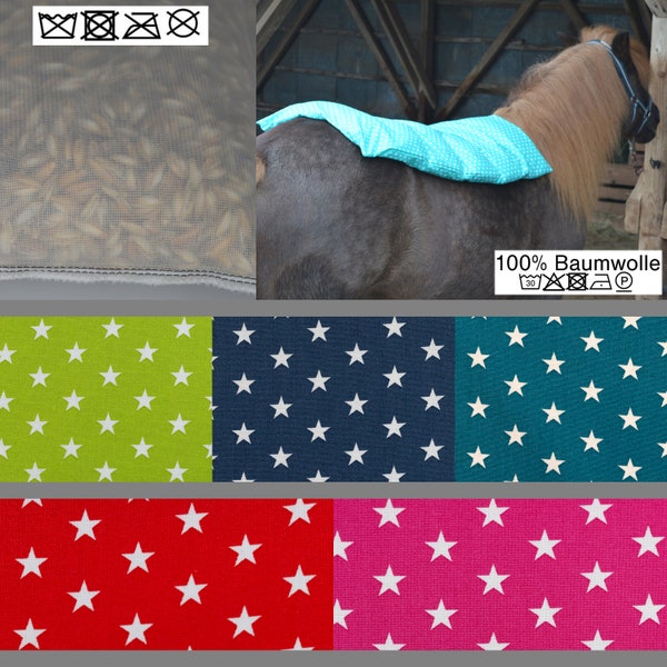 Wärmekissen für Pferd, Pony, Esel, Hund | Sterne | Füllung: Standard | aus Dinkelspelz | Dinkelspelzkissen | Dinkelkissen | Wärme Kissen