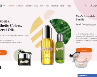 Shopify Theme for Beauty Brand - Modern Makeup Boutique Template - Responsive Cosmetic Shop - Easy Edit Skincare Website