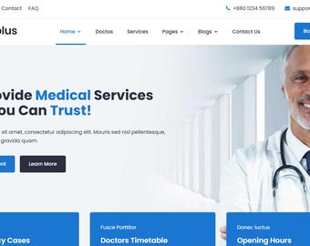 Medical Website HTML Template | Healthcare Clinic Landing Page | Doctor & Dentist Bootstrap 5 Design | Hospital Responsive Website