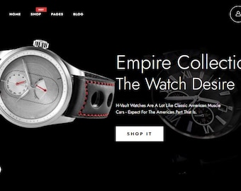 Luxury Watch Shopify Theme - Minimalist Jewelry Store Template - Elegant Timepiece Website Design - Professional Watch Boutique Layout