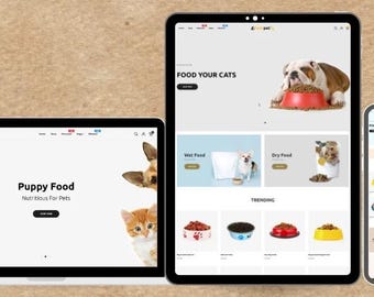 Pet Shop Shopify Theme | Pet Food & Accessories Website Template | Modern Puppy Boutique Design | Responsive Animal Store Layout