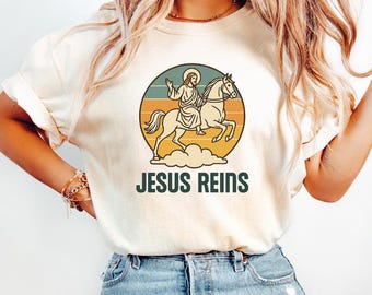 Shirt christelijk paard, grappig shirt Jezus paard, shirt bijbelvers, troostkleuren, shirt Jezus, grappig shirt Jezus, christelijk cadeau Jezus woordspeling