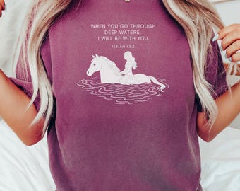 Shirt christelijk paard, shirt bijbelvers, shirt bijbelvers paard, comfortkleuren, shirt Jezus paard, T-shirt Christus paard, paard cadeau