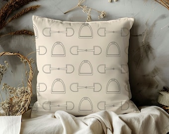 14"X14" Equestrian Throw Pillow for Ralph Lauren Home Decor for English Countryside Throw Pillow for Horse Enthusiast Birthday Gift