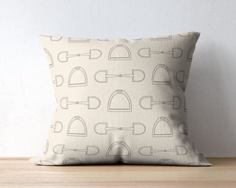 14"X14" Equestrian Throw Pillow for Ralph Lauren Home Decor for English Countryside Throw Pillow for Horse Enthusiast Birthday Gift