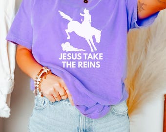 Shirt christelijk paard, shirt Jezus paard, grappig paard shirt, shirt bijbelvers, troostkleuren, shirt Jezus, grappig Jezus shirt