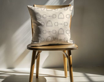 14"X14" Equestrian Throw Pillow for Ralph Lauren Home Decor for English Countryside Throw Pillow for Horse Enthusiast Birthday Gift