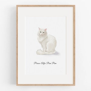 Mini Cat Watercolor Painting: Hand Drawn Pet Portrait