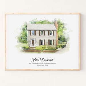 Huisschilderij op maat, eerste huiscadeau, huisportret, aquarel huisschilderij, nieuw huiscadeau, housewarmingcadeau, slotcadeau makelaar