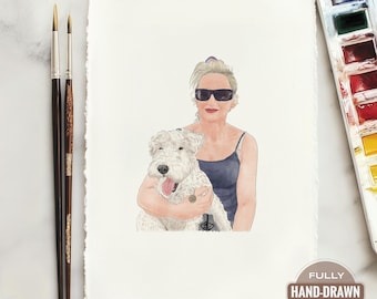 Hand-Drawn Watercolor Painting from Photo: Personalized Family Gift