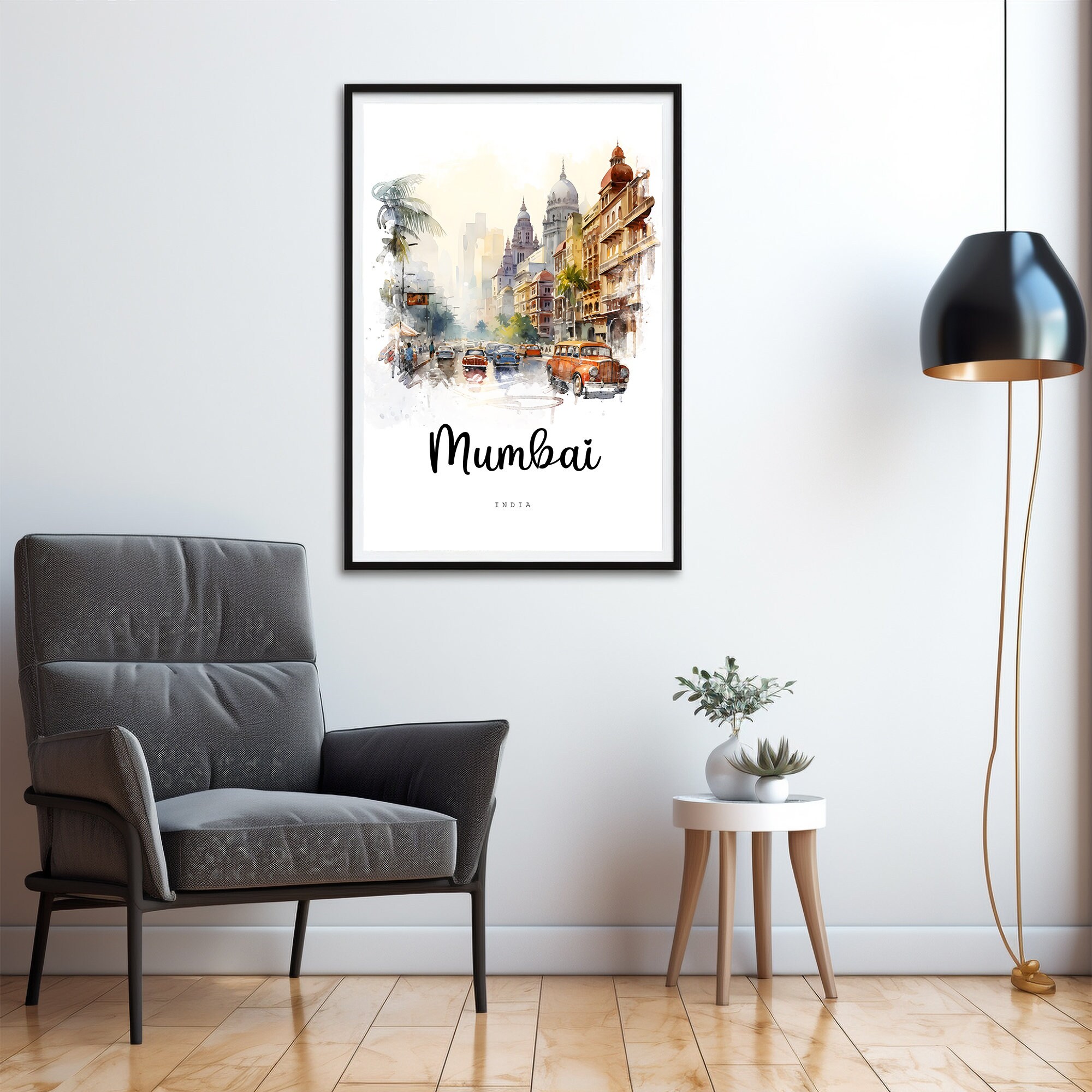Mumbai India Travel Poster, Mumbai City Print, India Wall Art Printable ...