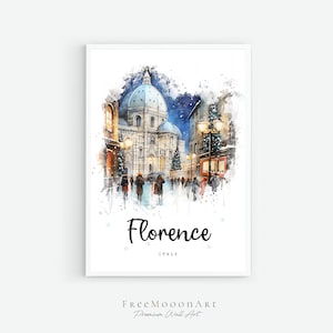 Florence Italy Travel Print, Florence City Poster, Italy Wall Art Decor, Europe Prints, Digital Print, Watercolor Painting