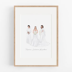 Ritratto di matrimonio generazionale Madre della sposa Regalo da figlia Mamma Dipinto di matrimonio Regalo significativo per la madre dello sposo Regalo per la festa della mamma