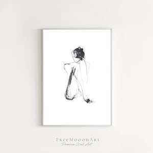 Sketch art, Black and white wall art, Neutral wall art, Line art print, Minimalist home decor, Ink drawing, Monochrome
