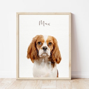 Ritratto personalizzato di un animale domestico da una foto, dipinto personalizzato di un cane ad acquerello su tela e carta, regalo commemorativo per animali domestici, stampa murale di un gatto, commissione d'arte