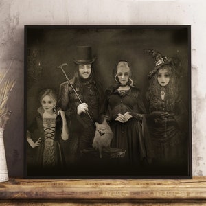 Halloween Wall Art Print, Custom Portrait From Photo, Witch Gifts, Witchy Decor Indoor, Unique Gothic Home Decoration, Personalized
